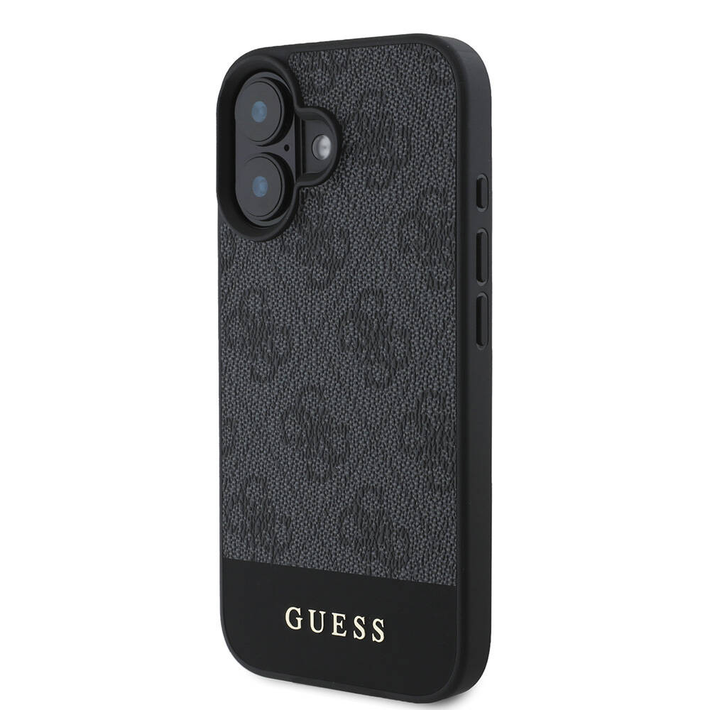 Apple iPhone 16 Plus Kılıf Guess Orjinal Lisanslı Magsafe Şarj Özellikli PU Deri Şerit Logo Dizaynlı Kapak - 13