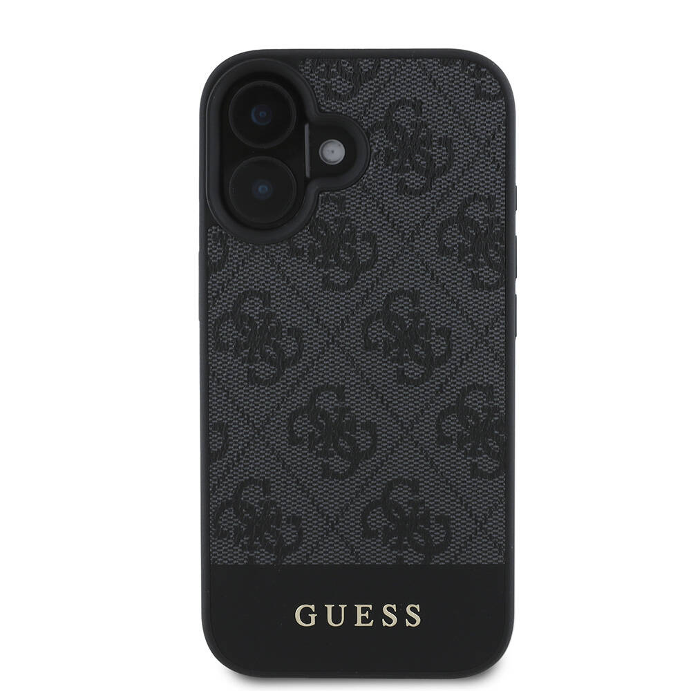 Apple iPhone 16 Plus Kılıf Guess Orjinal Lisanslı Magsafe Şarj Özellikli PU Deri Şerit Logo Dizaynlı Kapak - 14