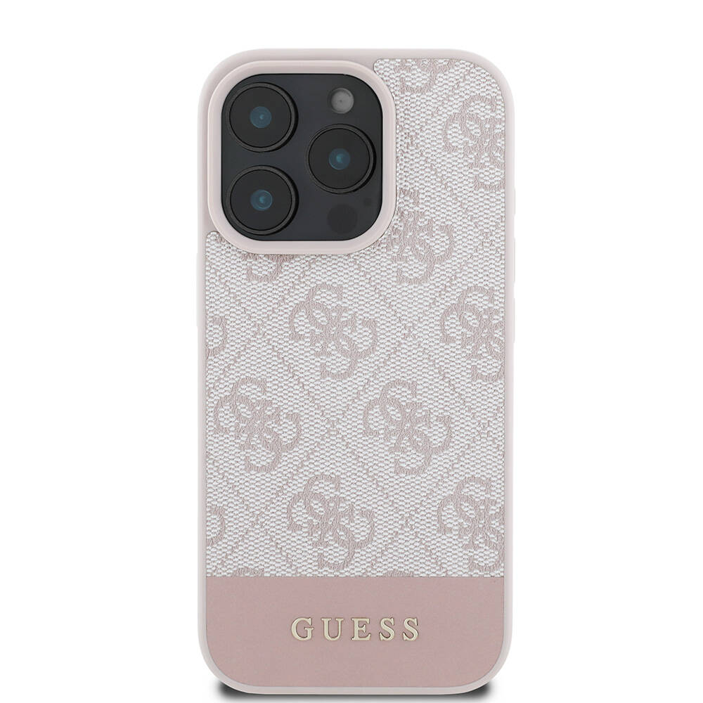 Apple iPhone 16 Pro Max Kılıf Guess Orjinal Lisanslı Magsafe Şarj Özellikli PU Deri Şerit Logo Dizaynlı Kapak - 2