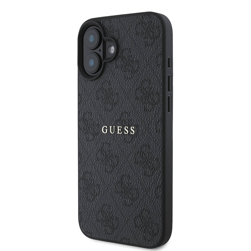 Apple iPhone 16 Kılıf Guess Orjinal Lisanslı Magsafe Şarj Özellikli 4G Desenli Yazı Logolu Kapak - 16
