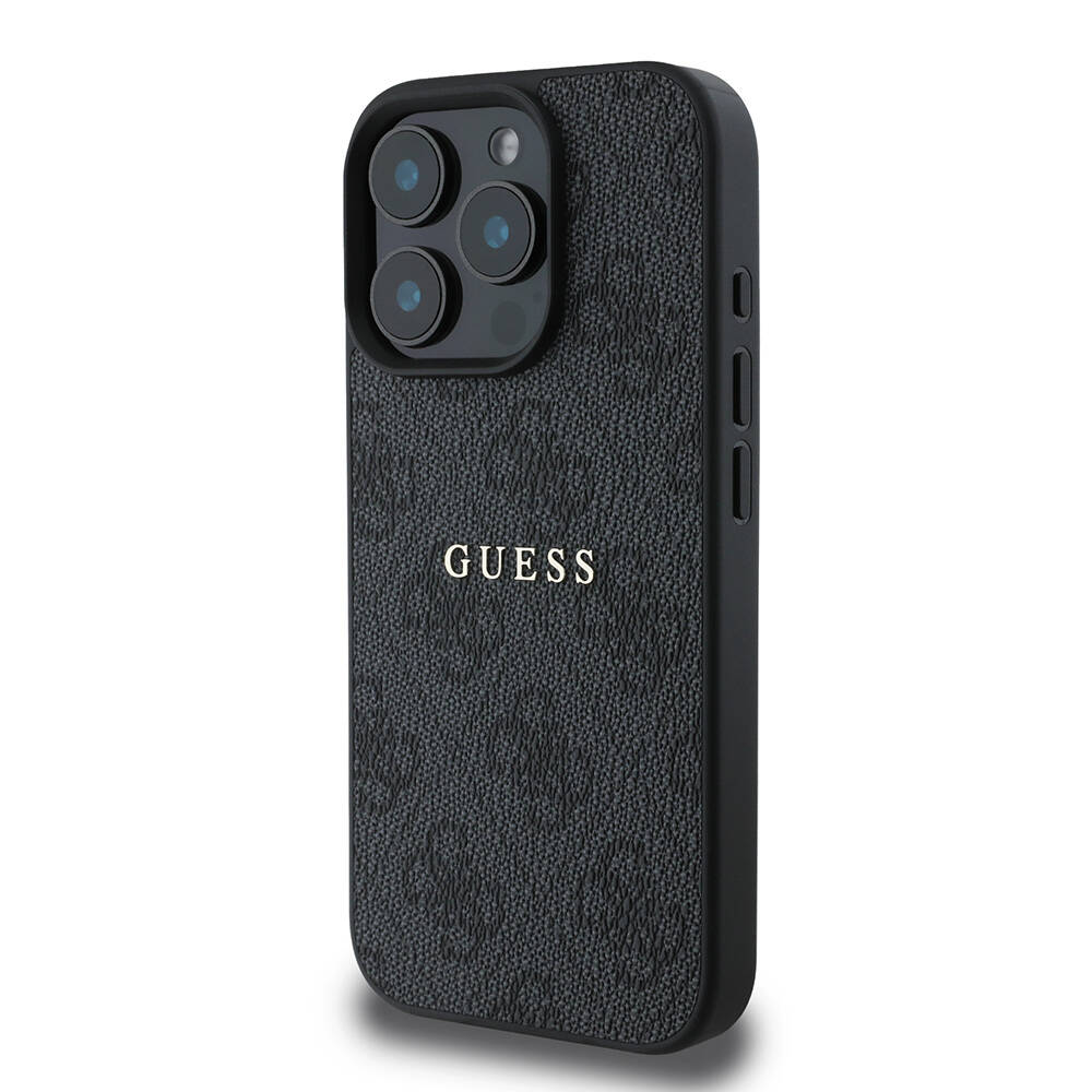Apple iPhone 16 Pro Kılıf Guess Orjinal Lisanslı Magsafe Şarj Özellikli 4G Desenli Yazı Logolu Kapak - 1