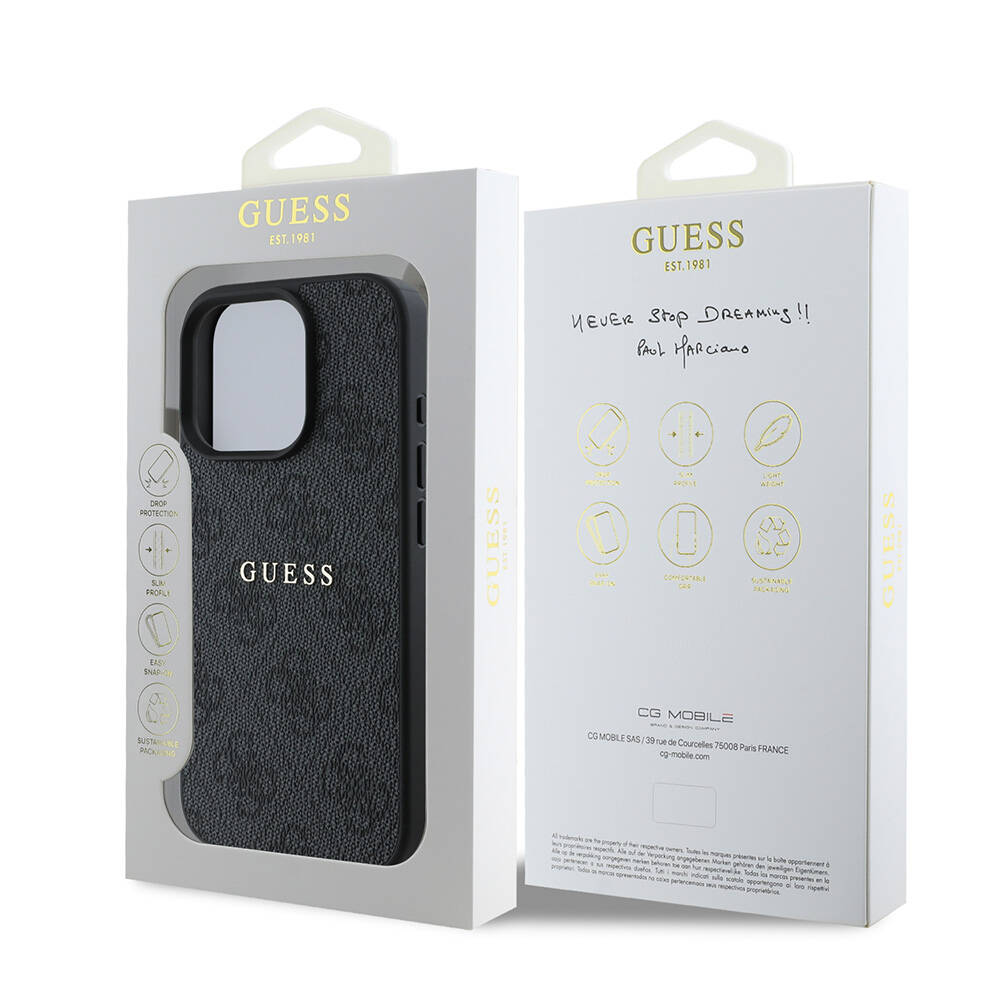 Apple iPhone 16 Pro Max Kılıf Guess Orjinal Lisanslı Magsafe Şarj Özellikli 4G Desenli Yazı Logolu Kapak - 5