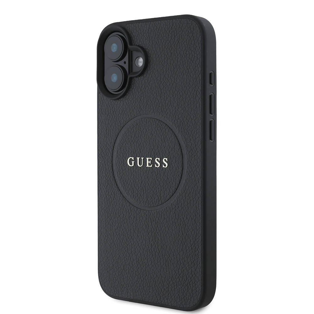 Apple iPhone 16 Plus Kılıf Guess Orjinal Lisanslı Magsafe Şarj Özellikli Yazı Logolu Grained Kapak - 1