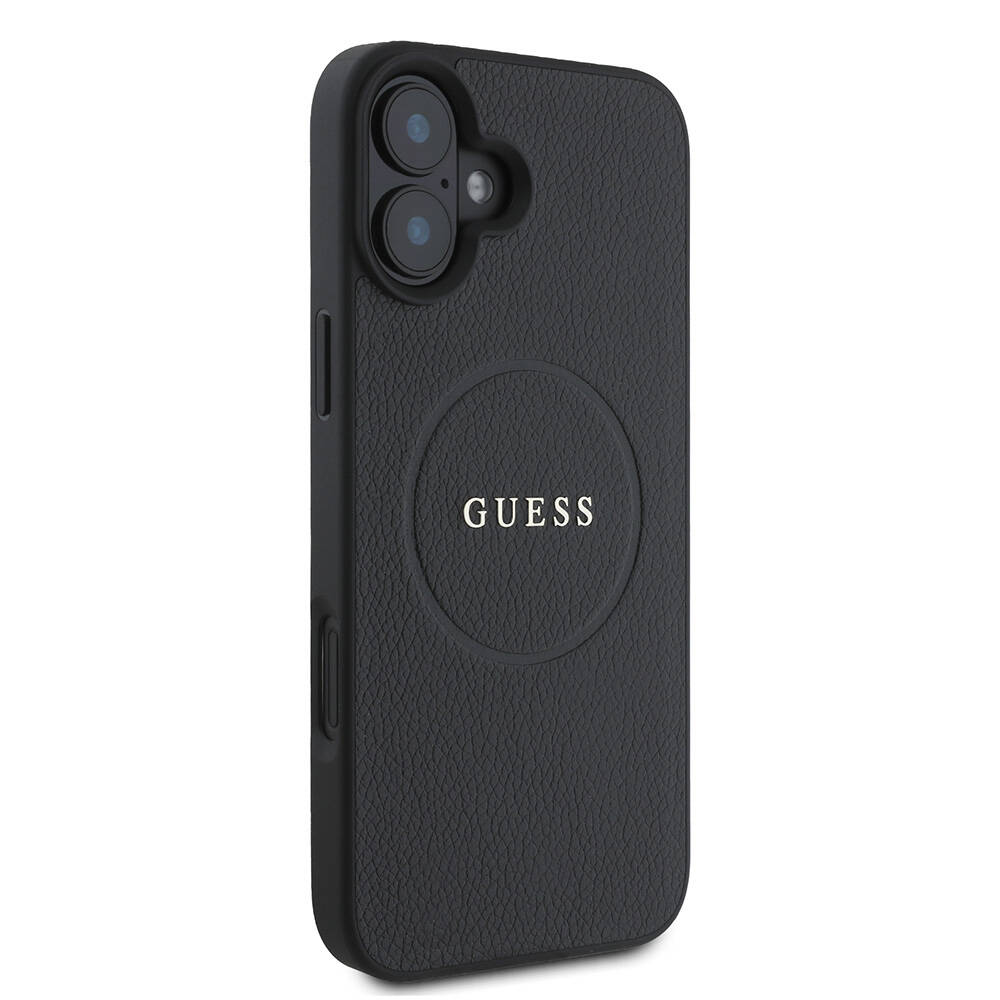 Apple iPhone 16 Plus Kılıf Guess Orjinal Lisanslı Magsafe Şarj Özellikli Yazı Logolu Grained Kapak - 3
