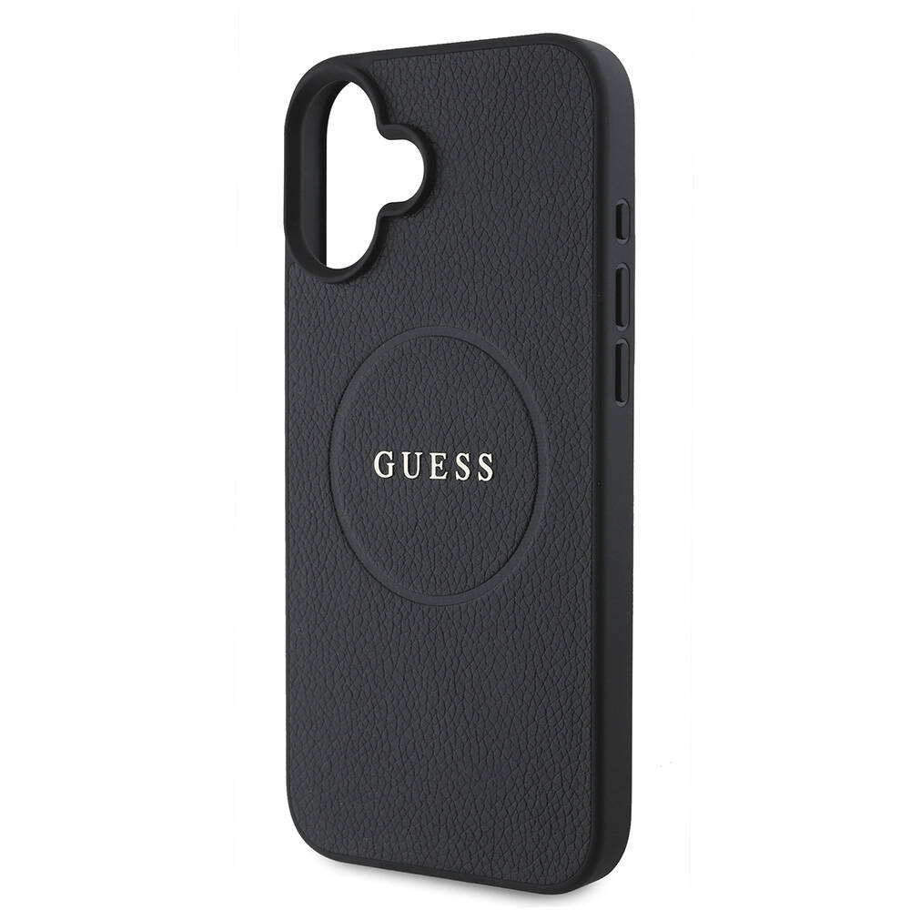 Apple iPhone 16 Plus Kılıf Guess Orjinal Lisanslı Magsafe Şarj Özellikli Yazı Logolu Grained Kapak - 5