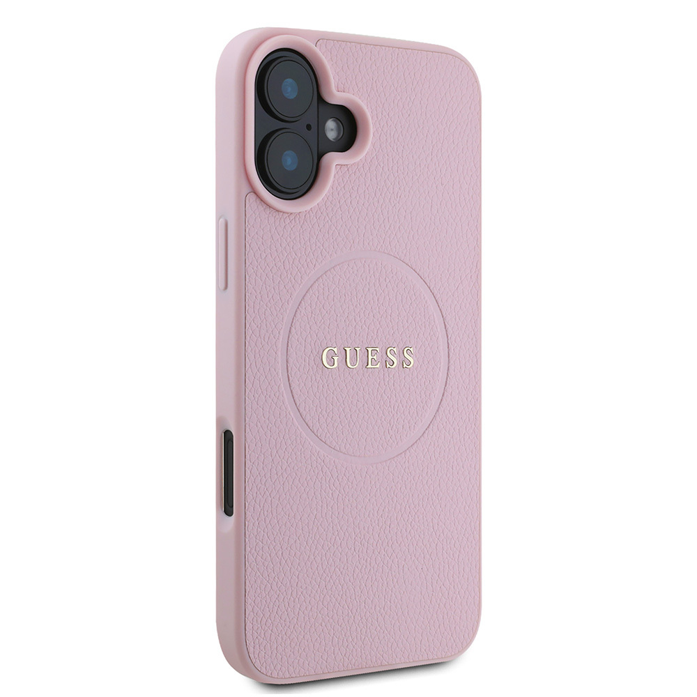 Apple iPhone 16 Plus Uyumlu Kılıf Guess Orjinal Lisanslı Magsafe Şarj Özellikli Yazı Logolu Grained Kapak - 15