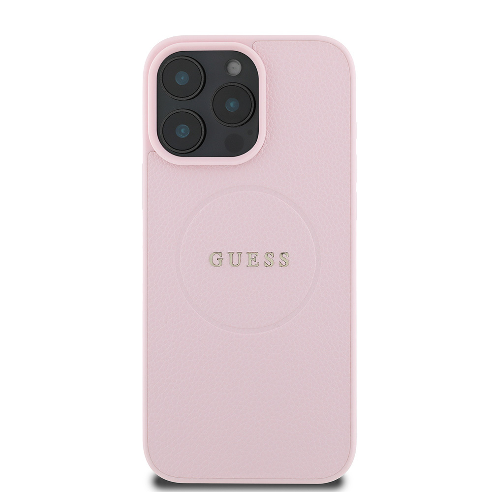 Apple iPhone 16 Pro Uyumlu Kılıf Guess Orjinal Lisanslı Magsafe Şarj Özellikli Yazı Logolu Grained Kapak - 9