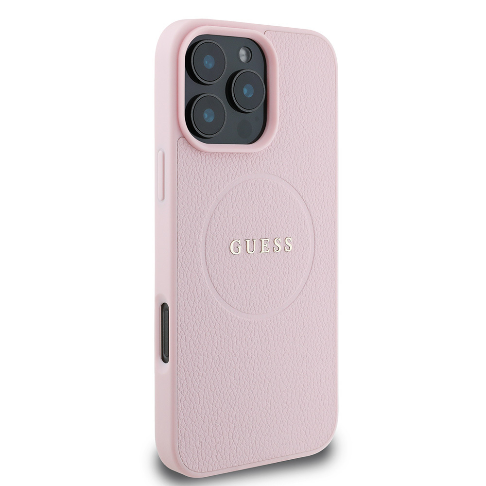 Apple iPhone 16 Pro Uyumlu Kılıf Guess Orjinal Lisanslı Magsafe Şarj Özellikli Yazı Logolu Grained Kapak - 10