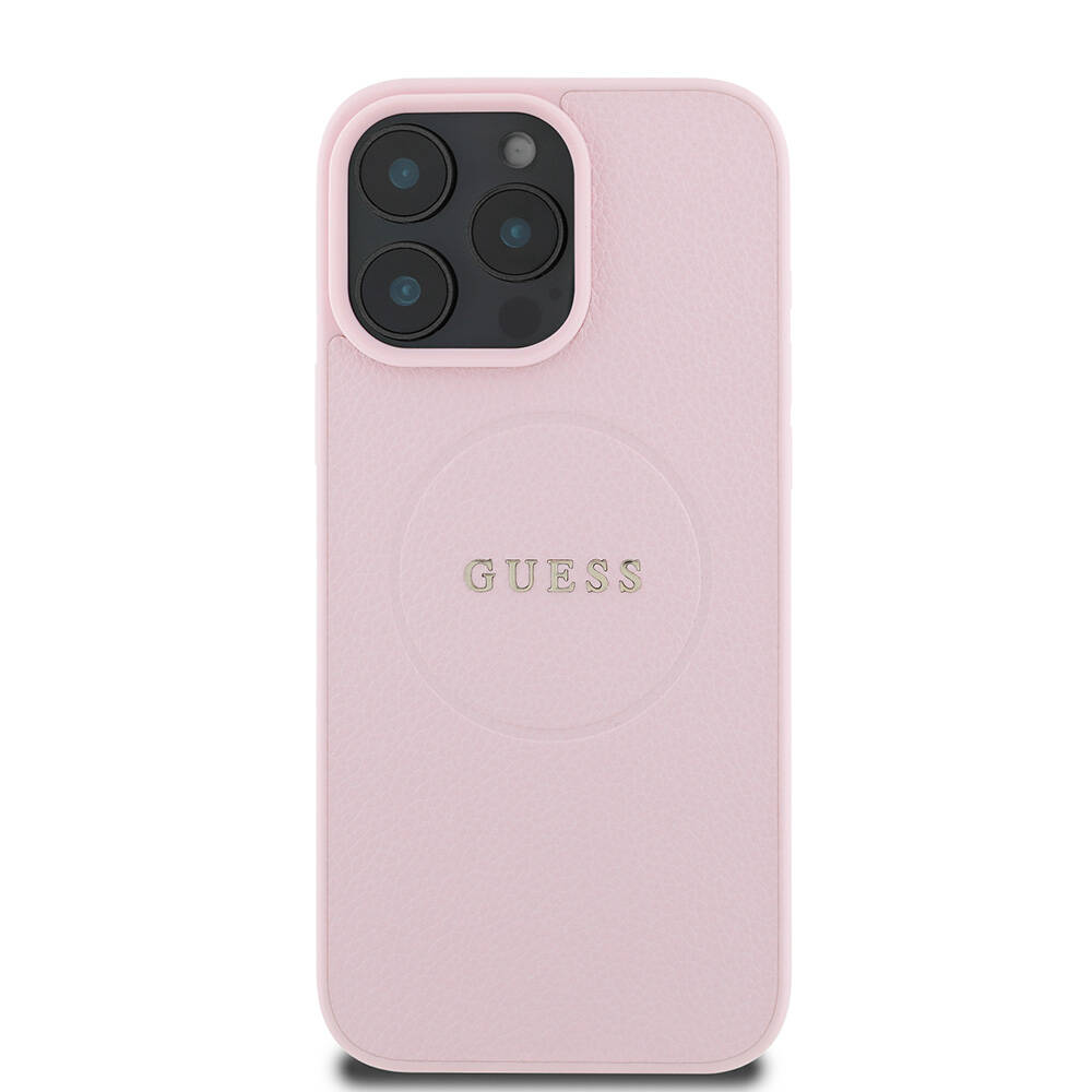 Apple iPhone 16 Pro Max Kılıf Guess Orjinal Lisanslı Magsafe Şarj Özellikli Yazı Logolu Grained Kapak - 2