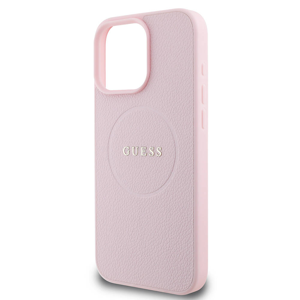 Apple iPhone 16 Pro Max Kılıf Guess Orjinal Lisanslı Magsafe Şarj Özellikli Yazı Logolu Grained Kapak - 5