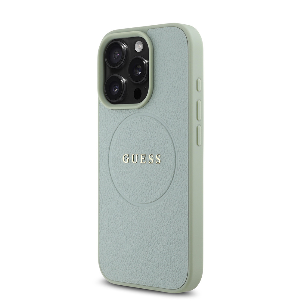 Apple iPhone 16 Pro Max Uyumlu Kılıf Guess Orjinal Lisanslı Magsafe Şarj Özellikli Yazı Logolu Grained Kapak - 16
