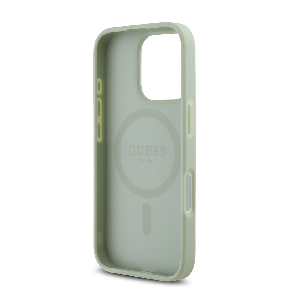 Apple iPhone 16 Pro Max Uyumlu Kılıf Guess Orjinal Lisanslı Magsafe Şarj Özellikli Yazı Logolu Grained Kapak - 21