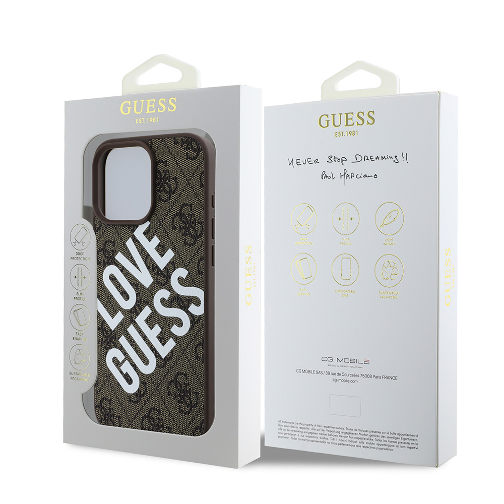Apple iPhone 16 Pro Uyumlu Kılıf Guess Orjinal Lisanslı Big Love Guess Kapak - 14