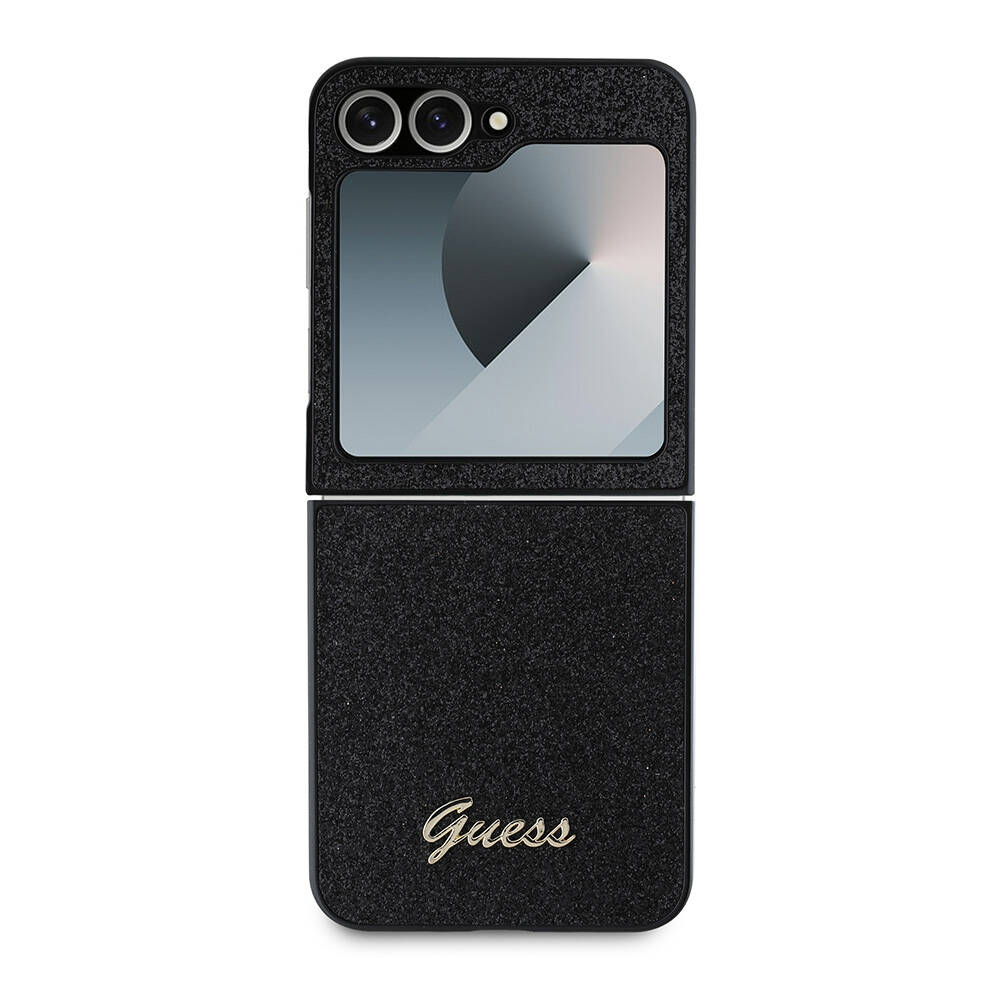 Samsung Galaxy Z Flip 6 Uyumlu Kılıf Guess Orjinal Lisanslı Yazı Logolu Glitter Script Kapak - 1