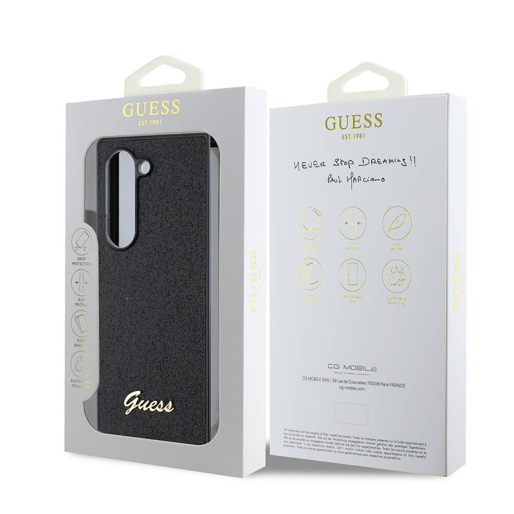 Samsung Galaxy Z Fold 6 Uyumlu Kılıf Guess Orjinal Lisanslı Yazı Logolu Glitter Script Kapak - 6