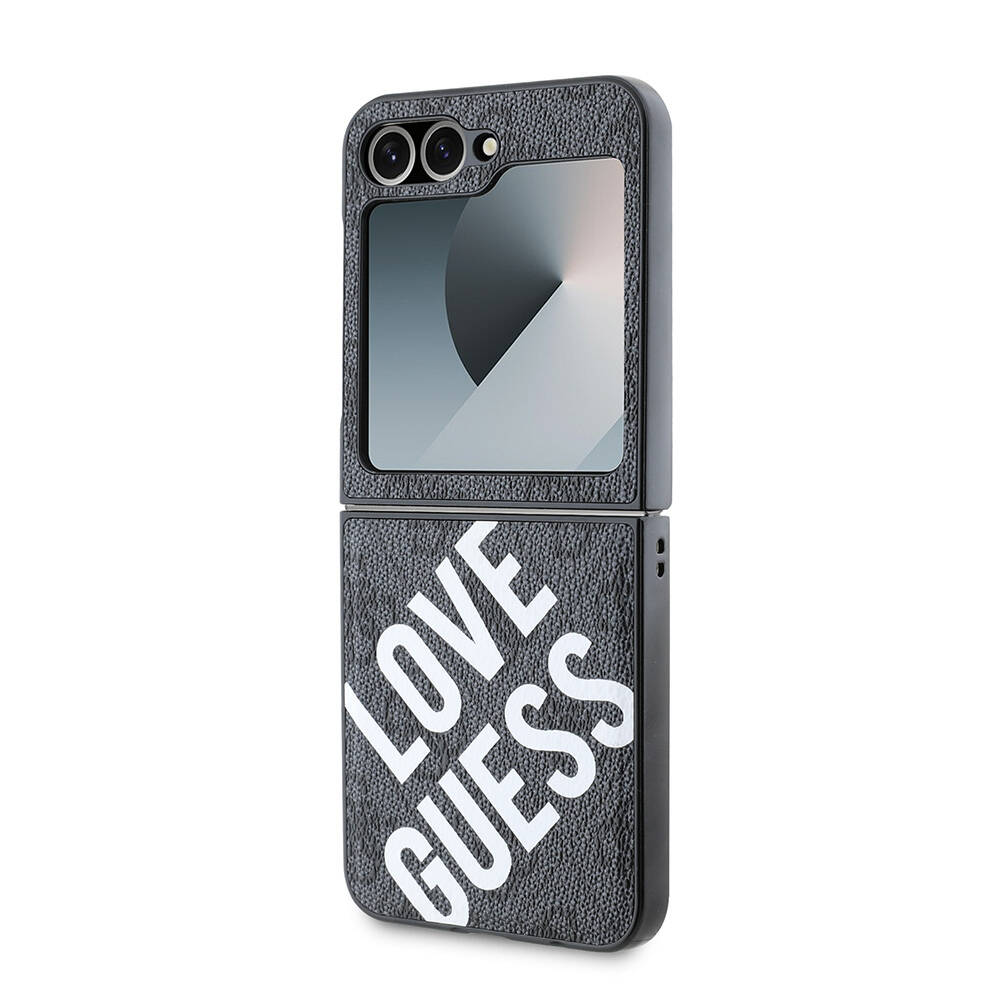 Samsung Galaxy Z Flip 6 Uyumlu Kılıf Guess Orjinal Lisanslı Love Guess Printing Kapak - 5