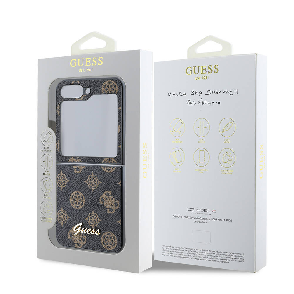 Samsung Galaxy Z Flip 6 Uyumlu Kılıf Guess Orjinal Lisanslı Peony Script Kapak - 7