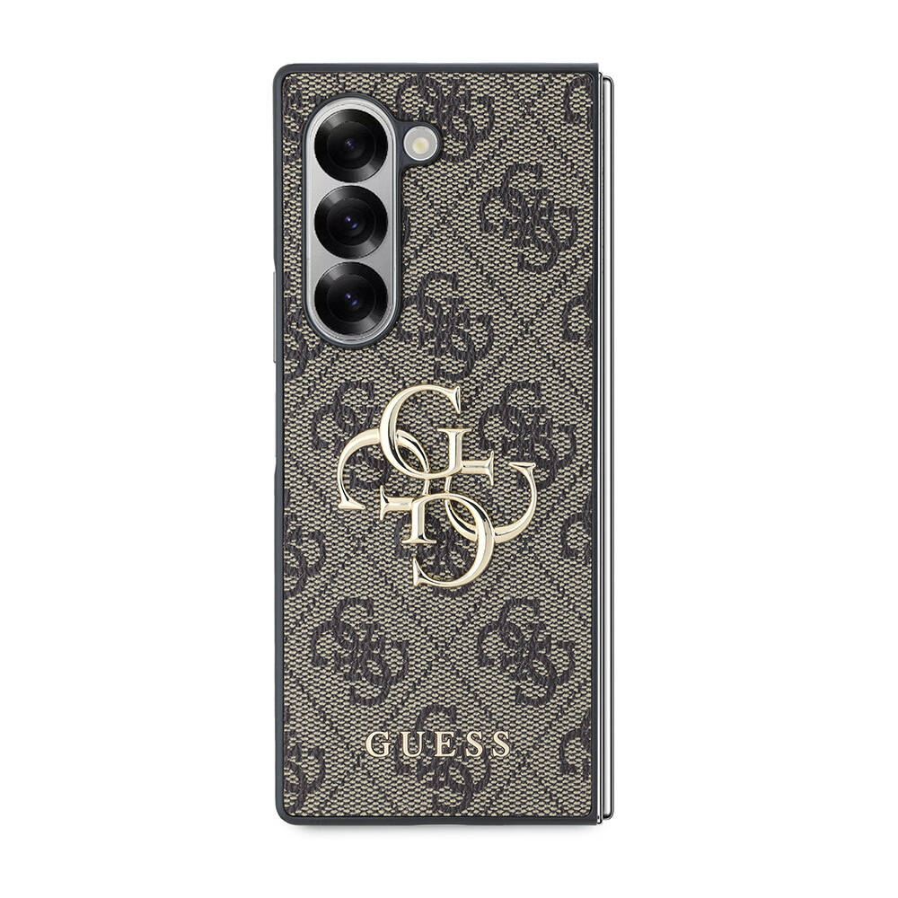 Samsung Galaxy Z Fold 6 Uyumlu Kılıf Guess Orjinal Lisanslı Leather Metal Logo Kapak - 1