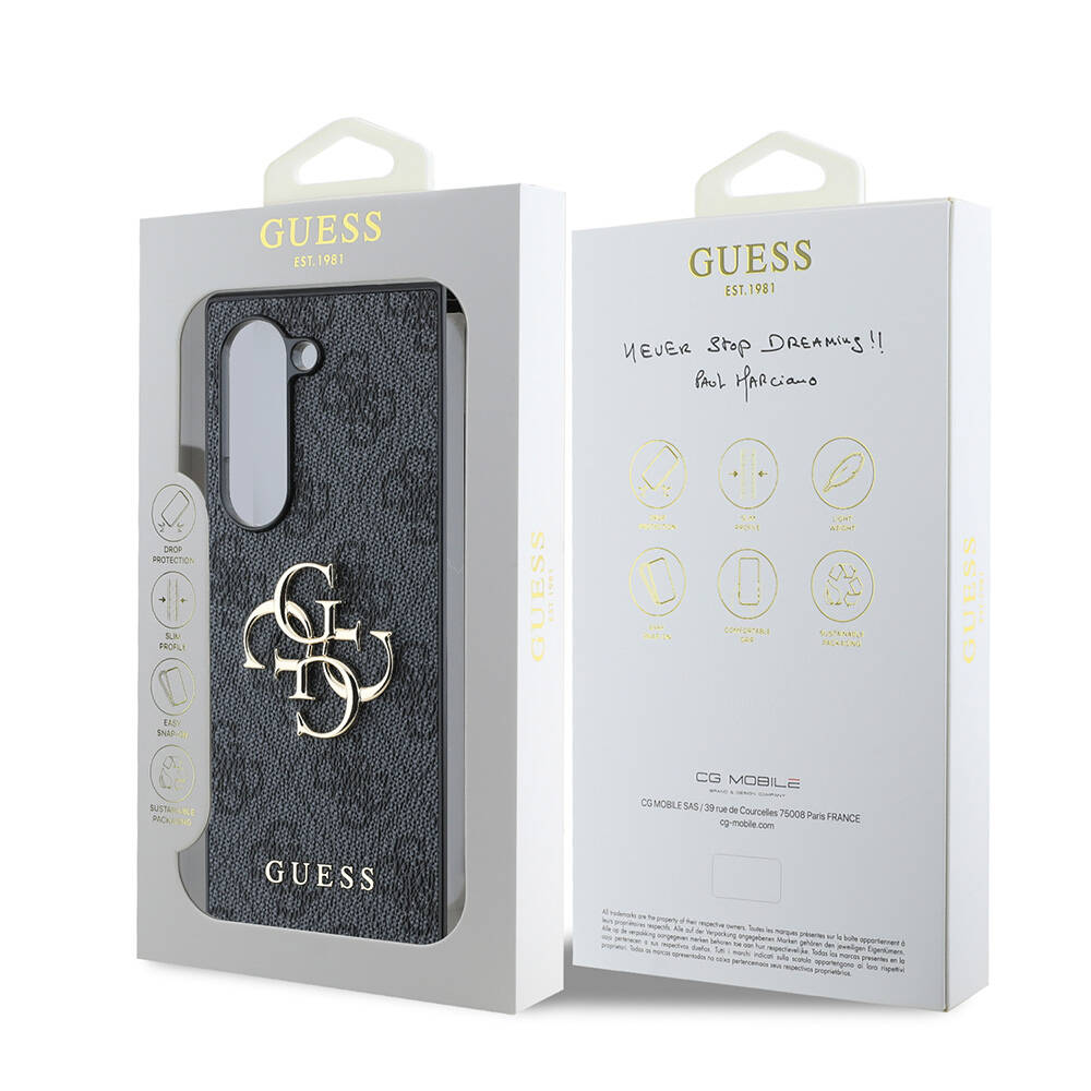 Samsung Galaxy Z Fold 6 Uyumlu Kılıf Guess Orjinal Lisanslı Leather Metal Logo Kapak - 8