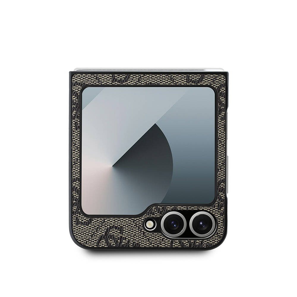 Samsung Galaxy Z Flip 6 Uyumlu Kılıf Guess Orjinal Lisanslı Leather Metal Logo Kapak - 1