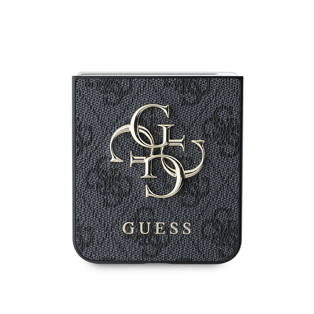 Samsung Galaxy Z Flip 6 Uyumlu Kılıf Guess Orjinal Lisanslı Leather Metal Logo Kapak - 4
