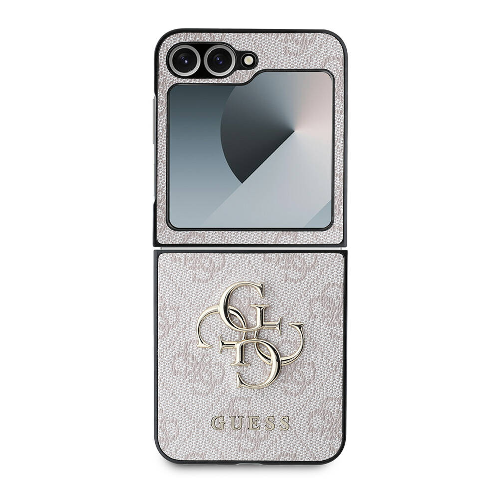 Samsung Galaxy Z Flip 6 Uyumlu Kılıf Guess Orjinal Lisanslı Leather Metal Logo Kapak - 8