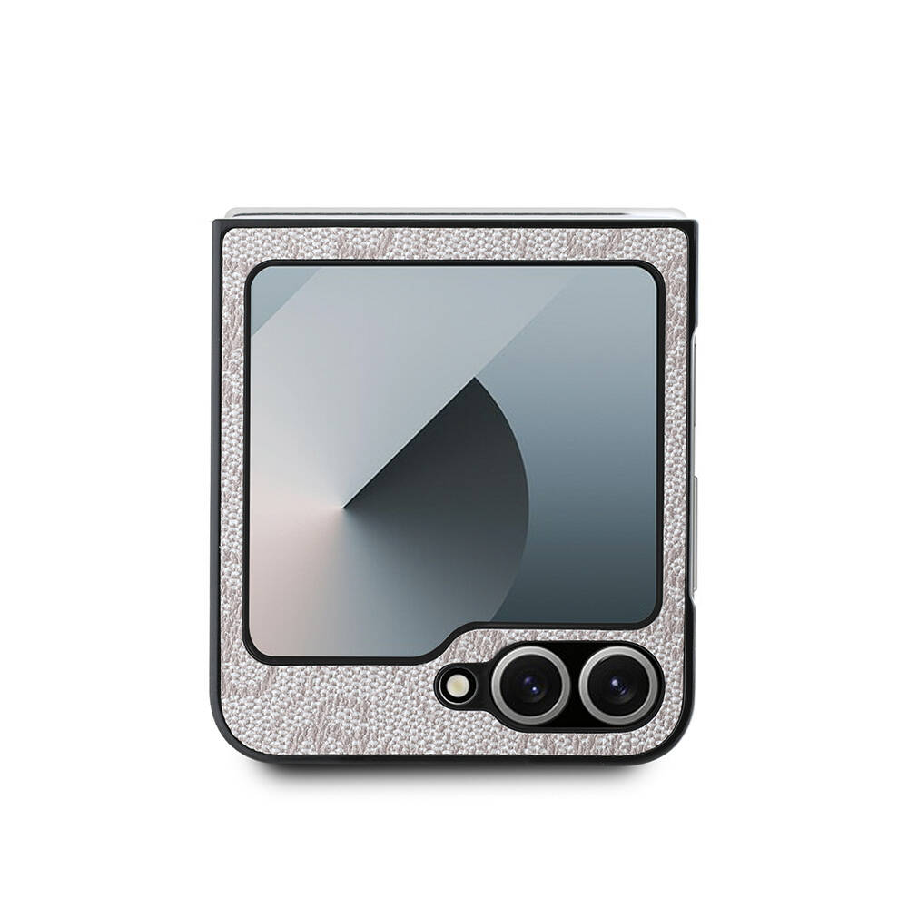 Samsung Galaxy Z Flip 6 Uyumlu Kılıf Guess Orjinal Lisanslı Leather Metal Logo Kapak - 9