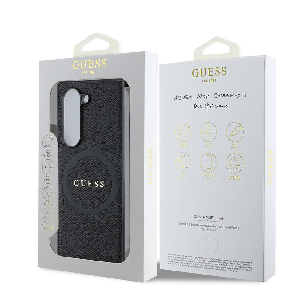 Samsung Galaxy Z Fold 6 Uyumlu Kılıf Guess Orjinal Lisanslı Saffiano Metal Logo Kapak - 6