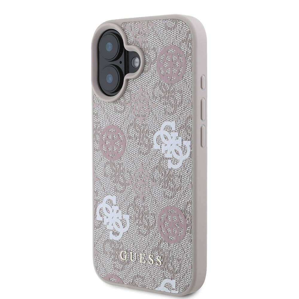 Apple iPhone 16 Kılıf Guess Orjinal Lisanslı Magsafe Şarj Özellikli 4G Desenli Yazı Logolu Peony Kapak - 1