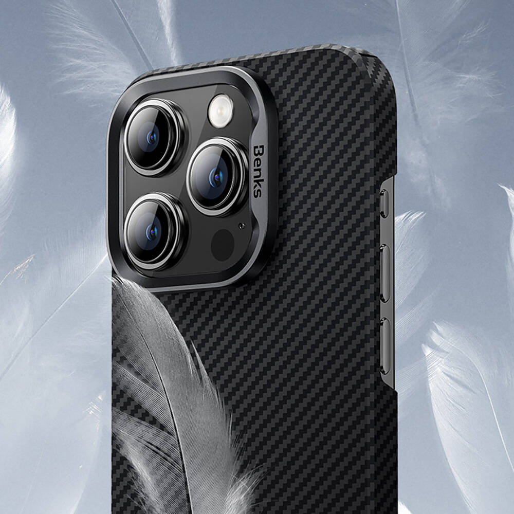 Apple iPhone 16 Benks Magsafe Şarj Özellikli Magnetik ArmorAir 600D Kevlar Fiber Kapak - 5