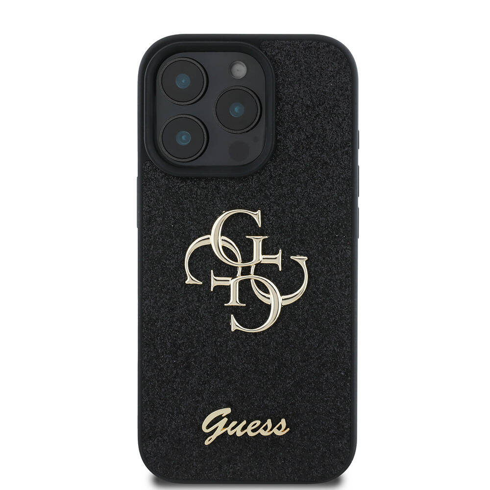Apple iPhone 16 Pro Kılıf Guess Orjinal Lisanslı 4G Büyük Metal Logolu Glitter Kapak - 2