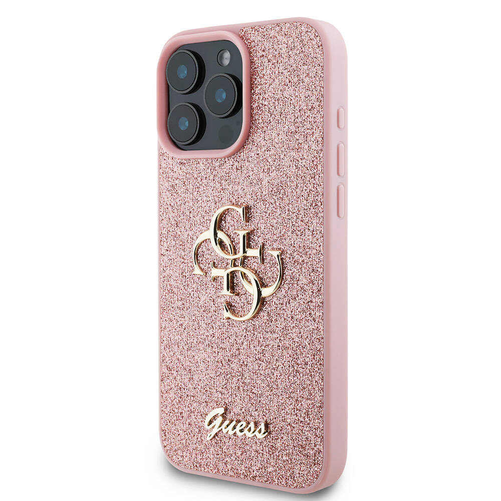 Apple iPhone 16 Pro Max Kılıf Guess Orjinal Lisanslı 4G Büyük Metal Logolu Glitter Kapak - 8