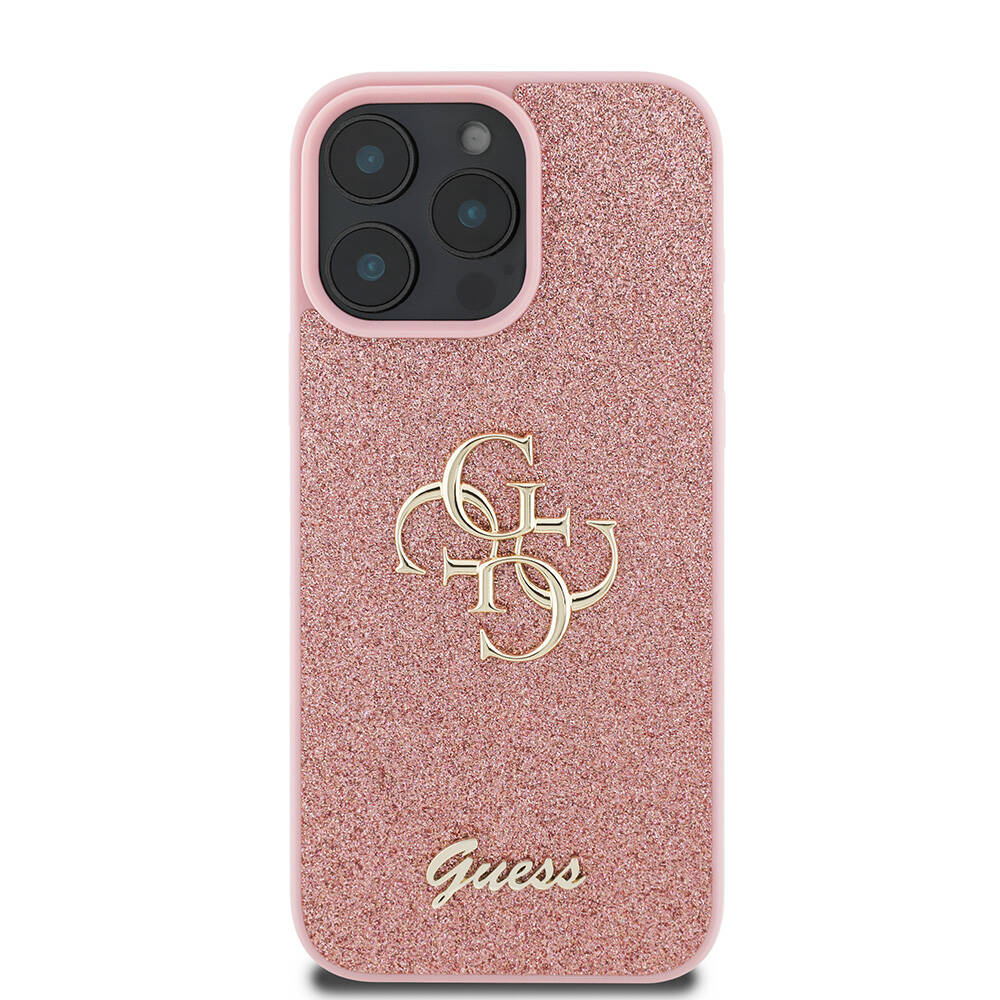 Apple iPhone 16 Pro Max Kılıf Guess Orjinal Lisanslı 4G Büyük Metal Logolu Glitter Kapak - 9