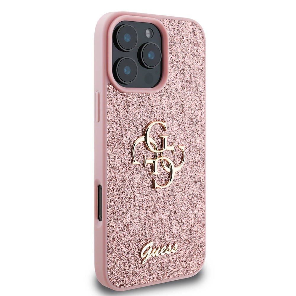 Apple iPhone 16 Pro Max Kılıf Guess Orjinal Lisanslı 4G Büyük Metal Logolu Glitter Kapak - 10