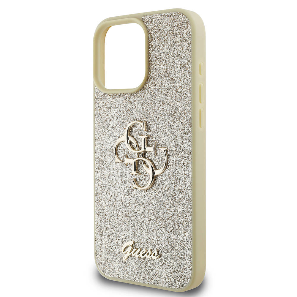 Apple iPhone 16 Pro Max Kılıf Guess Orjinal Lisanslı 4G Büyük Metal Logolu Glitter Kapak - 18
