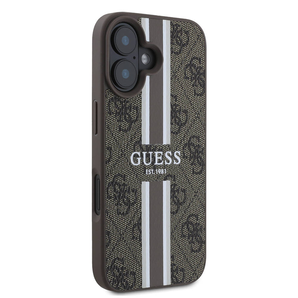 Apple iPhone 16 Plus Kılıf Guess Orjinal Lisanslı Magsafe Şarj Özellikli 4G Şerit Tasarımlı Printed Kapak - 5