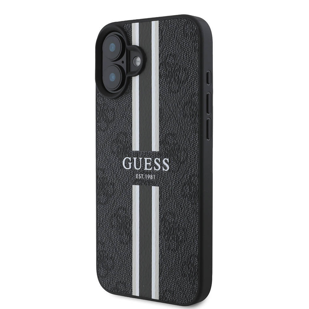 Apple iPhone 16 Plus Kılıf Guess Orjinal Lisanslı Magsafe Şarj Özellikli 4G Şerit Tasarımlı Printed Kapak - 8