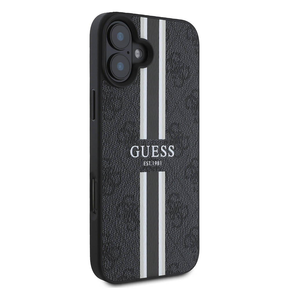 Apple iPhone 16 Plus Kılıf Guess Orjinal Lisanslı Magsafe Şarj Özellikli 4G Şerit Tasarımlı Printed Kapak - 10