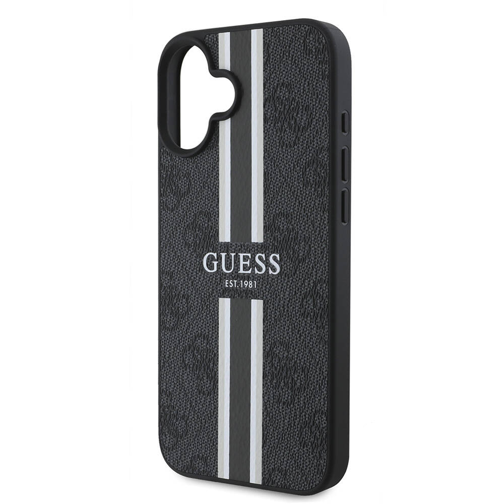 Apple iPhone 16 Plus Kılıf Guess Orjinal Lisanslı Magsafe Şarj Özellikli 4G Şerit Tasarımlı Printed Kapak - 12
