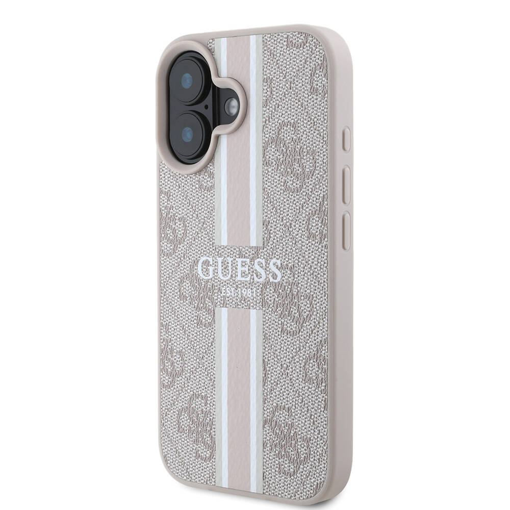 Apple iPhone 16 Plus Kılıf Guess Orjinal Lisanslı Magsafe Şarj Özellikli 4G Şerit Tasarımlı Printed Kapak - 15