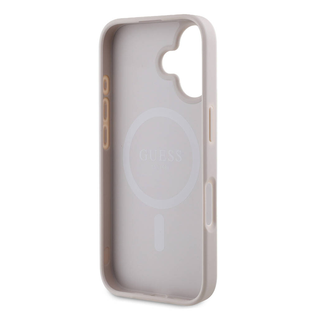 Apple iPhone 16 Plus Kılıf Guess Orjinal Lisanslı Magsafe Şarj Özellikli 4G Şerit Tasarımlı Printed Kapak - 20
