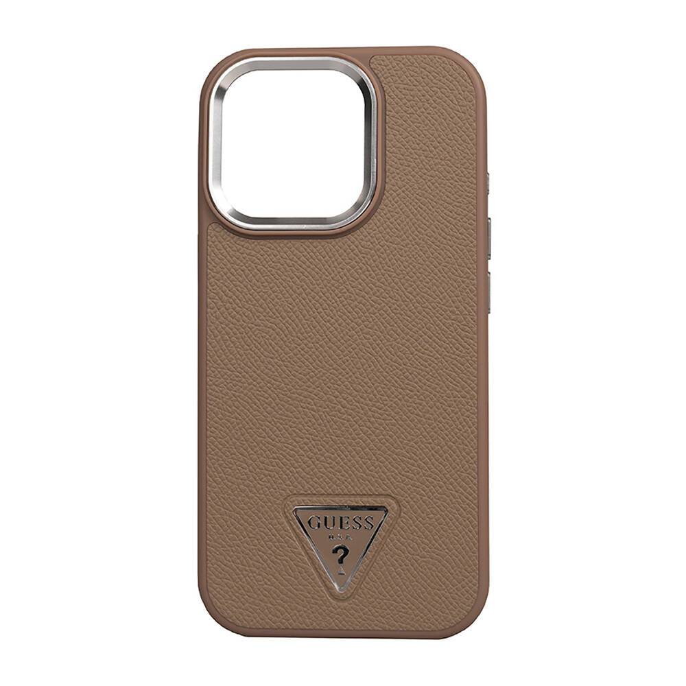 Apple iPhone 16 Pro Uyumlu Kılıf Guess Orjinal Lisanslı Grained Triangle Kapak - 9