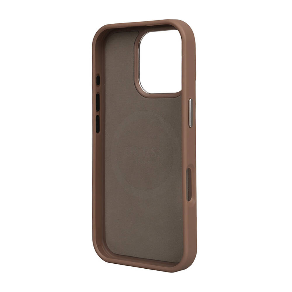 Apple iPhone 16 Pro Uyumlu Kılıf Guess Orjinal Lisanslı Grained Triangle Kapak - 10