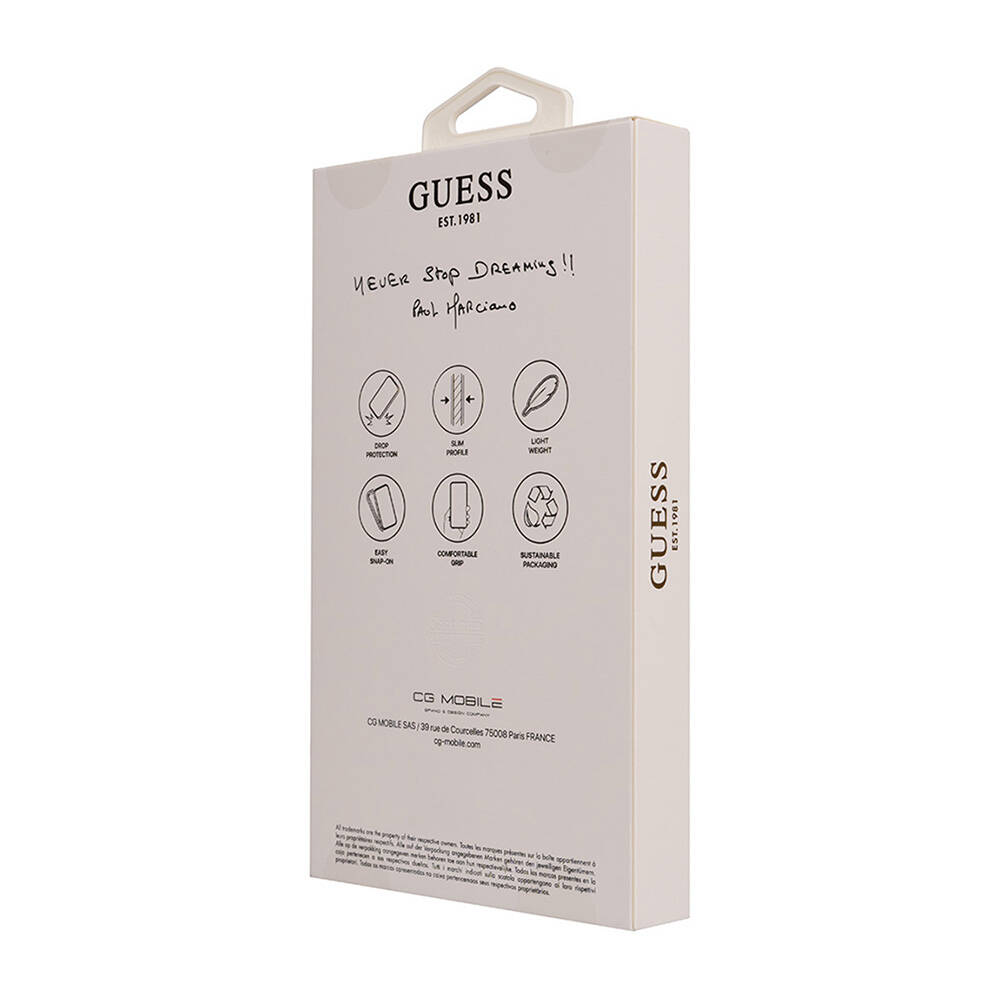 Apple iPhone 16 Pro Uyumlu Kılıf Guess Orjinal Lisanslı Grained Triangle Kapak - 12