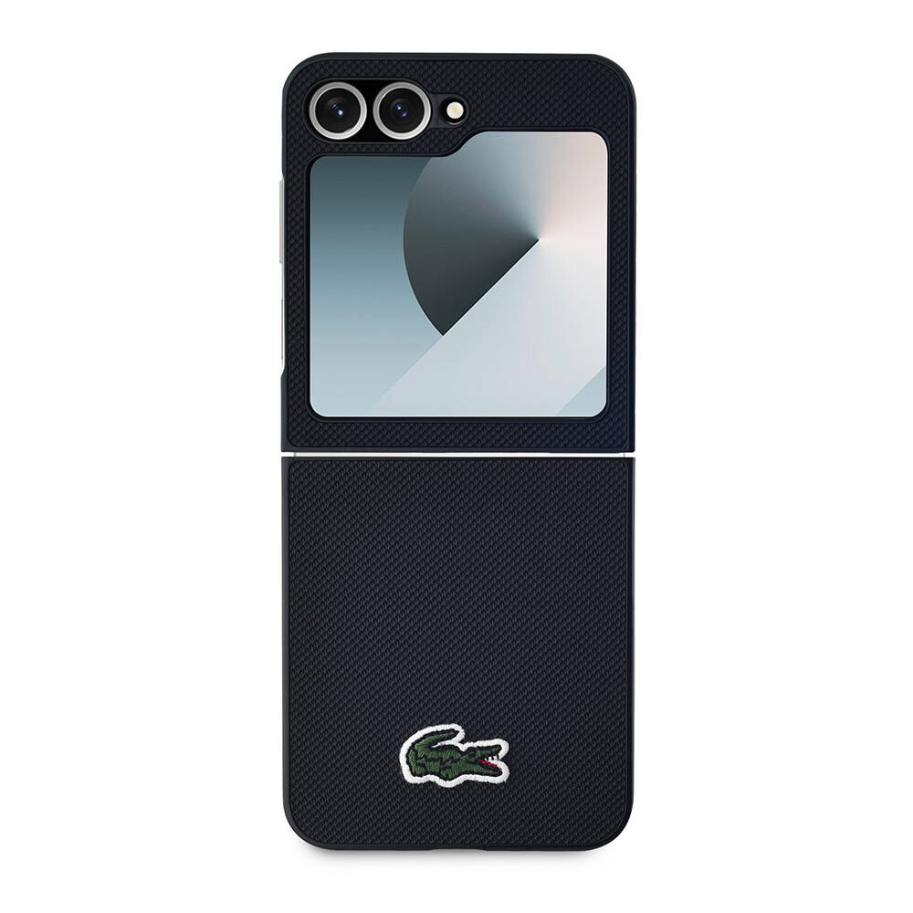 Samsung Galaxy Z Flip 6 Uyumlu Kılıf Lacoste Orjinal Lisanslı Pike Desenli Arka Yüzey İkonik Timsah Dokuma Logolu Kapak - 8