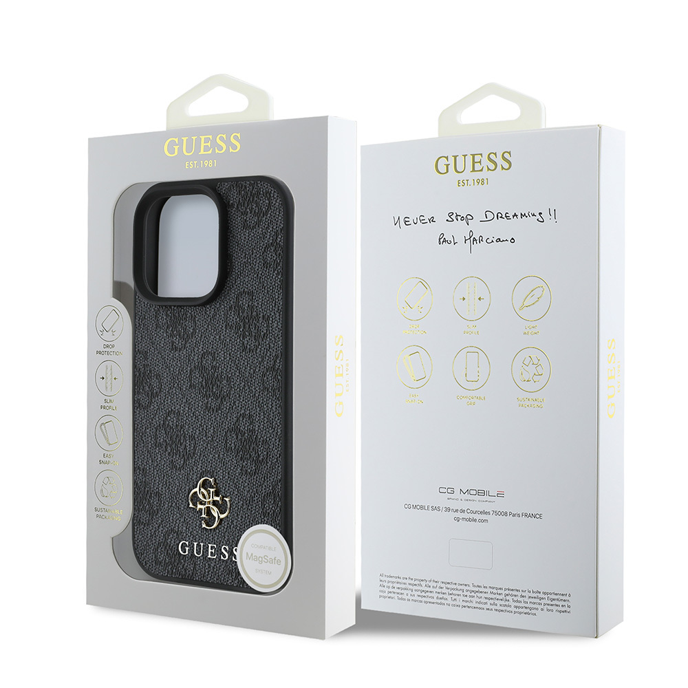 Apple iPhone 16 Pro Uyumlu Kılıf Guess Orjinal Lisanslı Magsafe Şarj Özellikli Small 4G Classic Kapak - 12