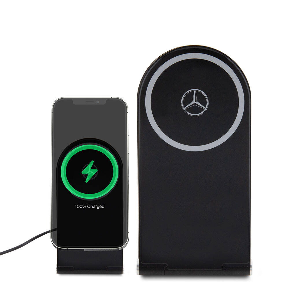 Mercedes Benz Orjinal Lisanslı Katlanabilir Baskı Yıldız Logolu Magnetik Kablosuz Şarj Standı - 1