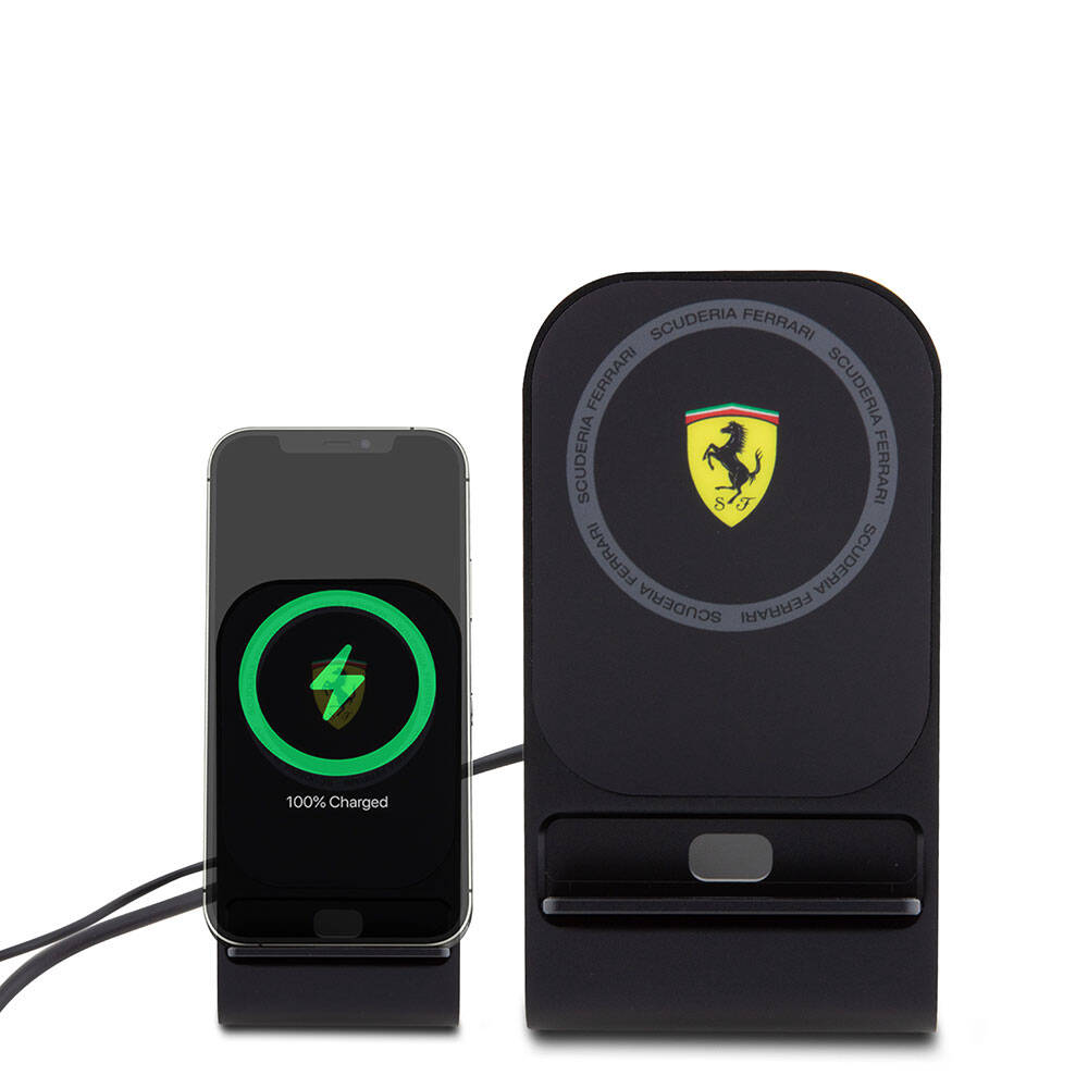Ferrari Orjinal Lisanslı Katlanabilir Baskılı Shield Logolu Standlı Magnetik Kablosuz Şarj Standı - 1