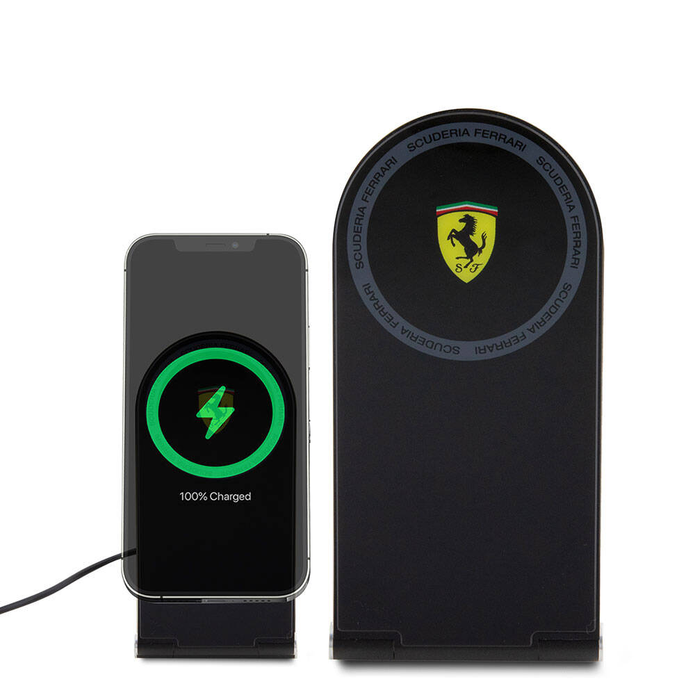 Ferrari Orjinal Lisanslı Katlanabilir Baskılı Shield Logolu Magnetik Kablosuz Şarj Standı - 1