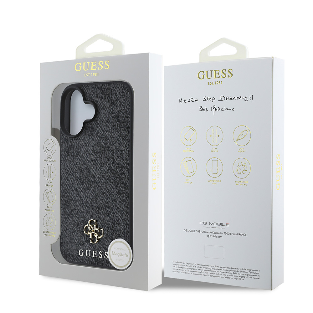 Apple iPhone 16 Uyumlu Kılıf Guess Orjinal Lisanslı Magsafe Şarj Özellikli Small 4G Classic Kapak - 17